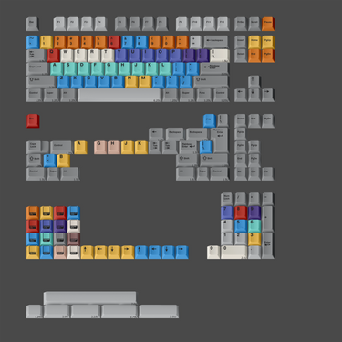 FBB Retro Rainbow PBT Keycap Set