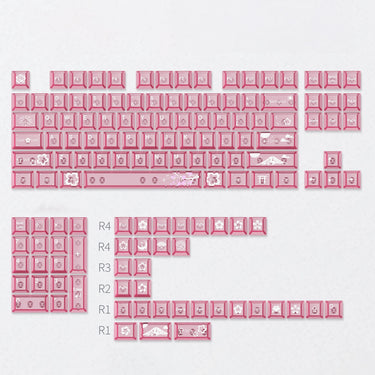 White Cherry Blossom Translucent Keycaps