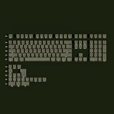 Deep Green Wood Grain Keycaps