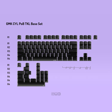 Glarses x GMK CYL PoB (Purple on Black) Keycaps