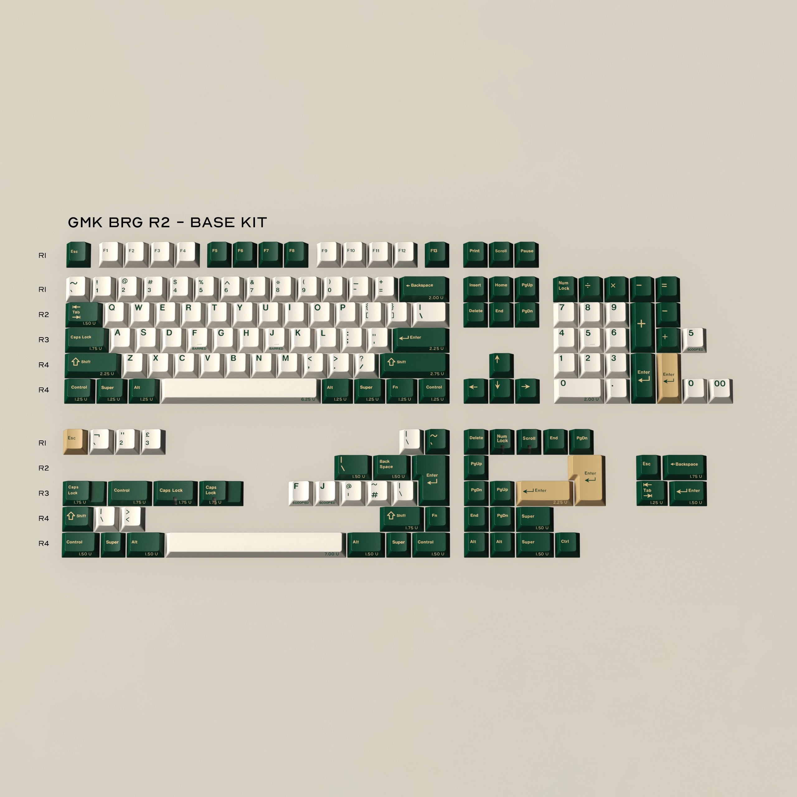 Gmk Terminal R2 Layout GMK British Racing Green R2 – ktechs