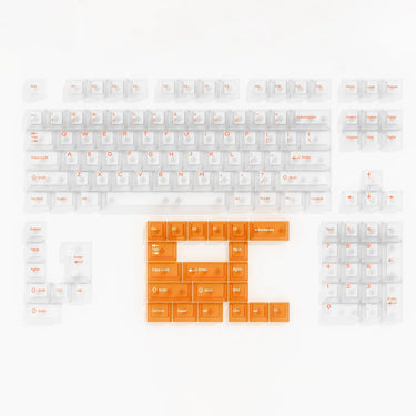 Translucent White Orange Keycaps