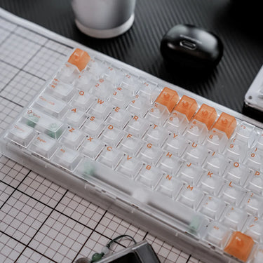 Translucent White Orange Keycaps