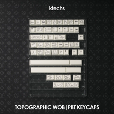 Topographic (Black On White) Keycaps