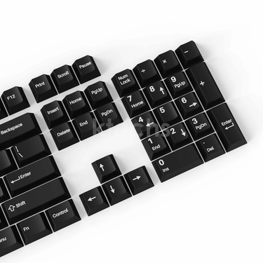 219 Keys Cherry Profile Double - Shot PBT Full Set Keycaps - White on Black - Wob